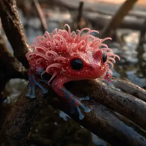 Sea anemone + Strawberry frog